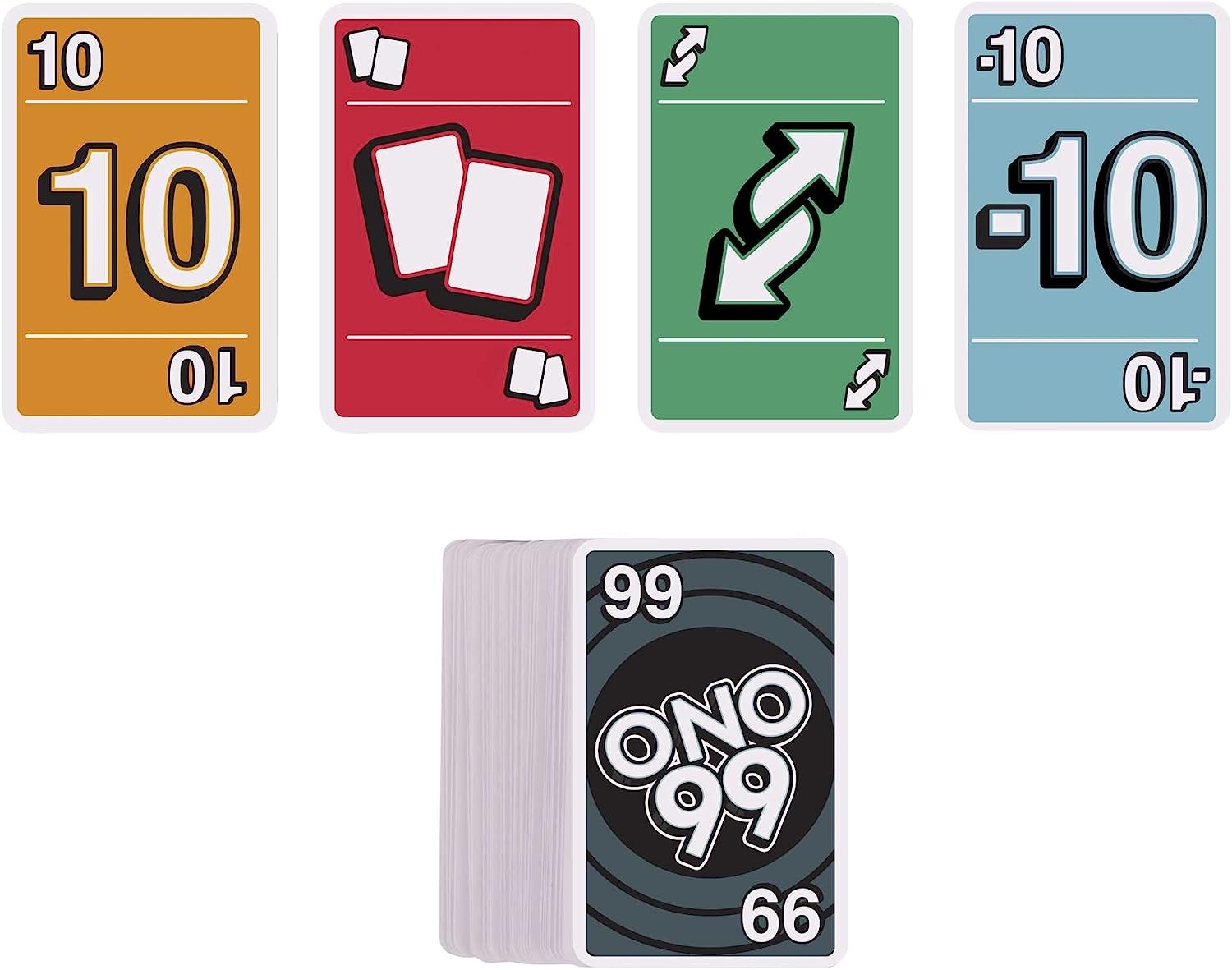 ONO 99 Card Game for Kids & Families, 2 to 6 Players, Adding Numbers, Gift for Ages 7 Years & Older, HHL37