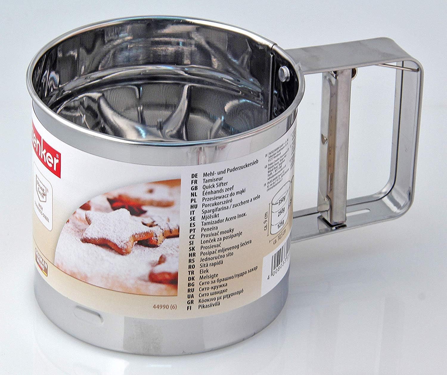 FACKELMANN 44990 Flour Sieve, Stainless Steel, Silver