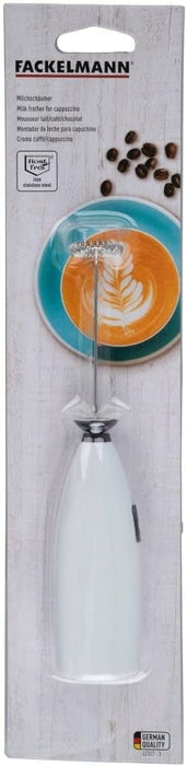 Fackelmann 42317 Plastic/Stainless Steel Milk Foamer, Black/White/Silver 19.5 x 3.5 x 2.5 cm Black/White/Silver