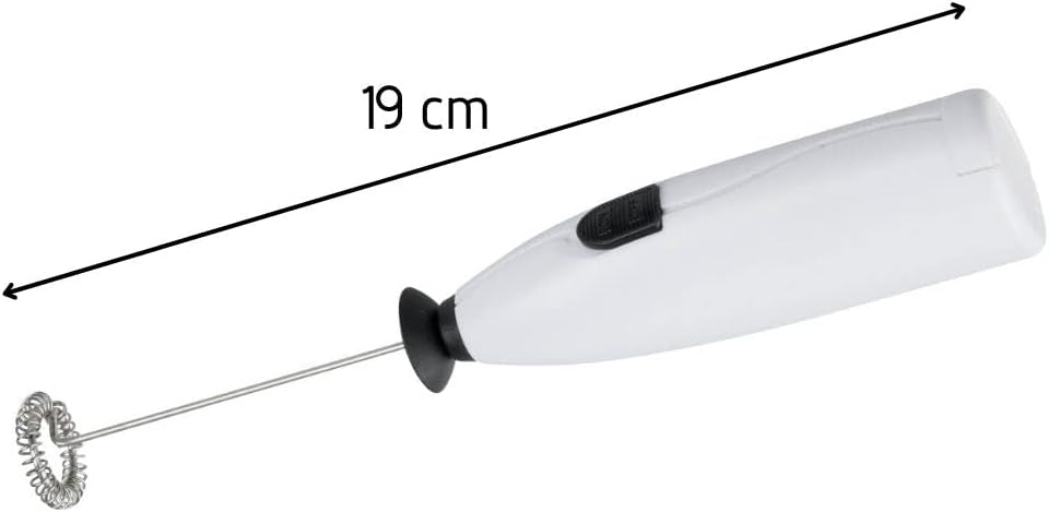 Fackelmann 42317 Plastic/Stainless Steel Milk Foamer, Black/White/Silver 19.5 x 3.5 x 2.5 cm Black/White/Silver