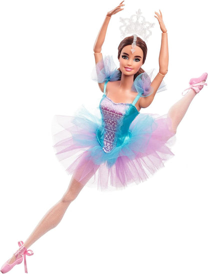 Barbie Signature Ballet Wishes Doll (Brunette, 12 in), Posable, Wearing Ballerina Costume, Tutu, Pointe Shoes & Tiara, Gift for 6 Year Olds and Up, HCB87