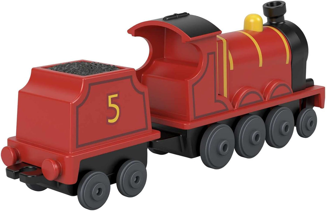 Fisher-Price Thomas & Friends die-cast push-along James toy train engine for preschool kids ages 3+