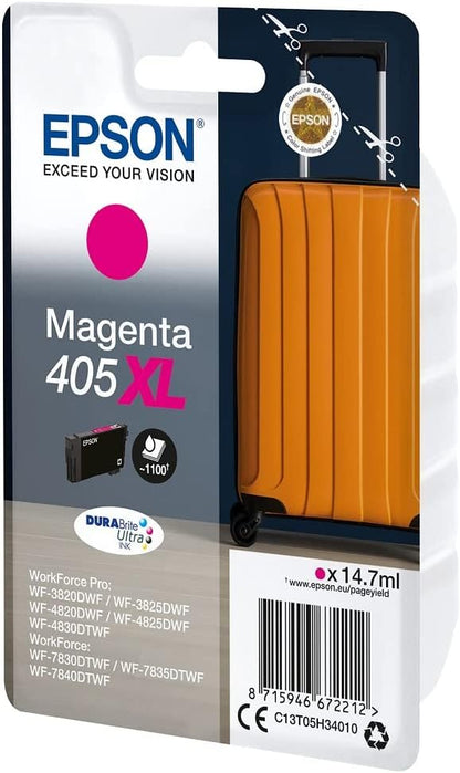 Epson Singlepack Magenta 405XL DURABrite Ultra Ink,Black
