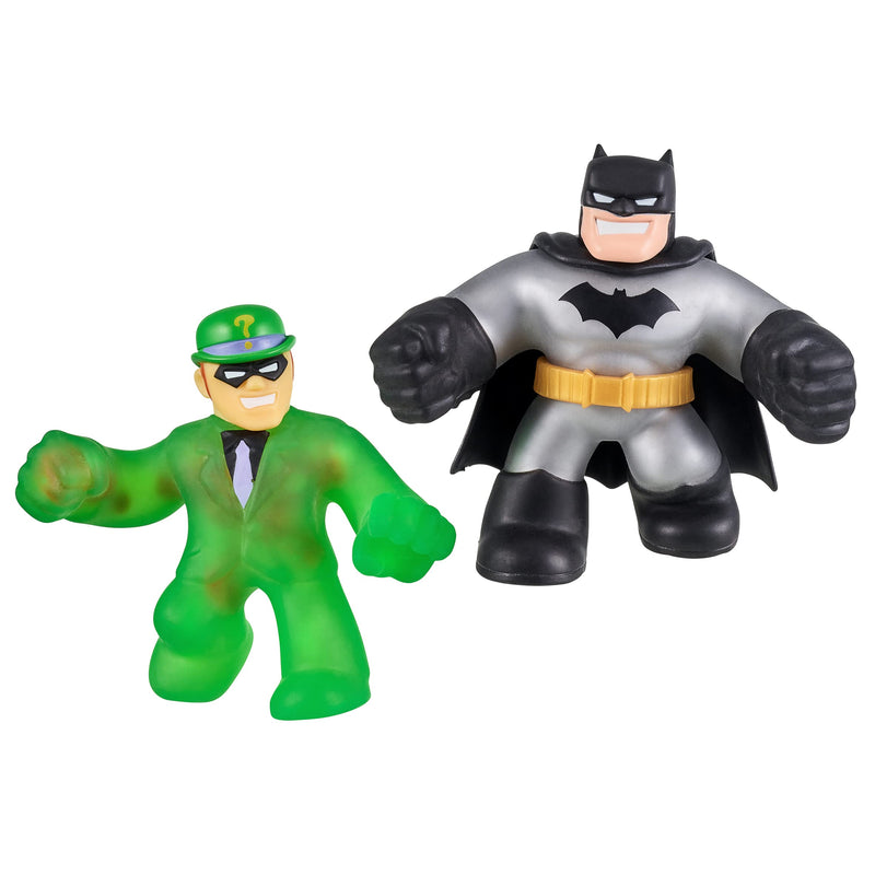 Heroes of Goo Jit Zu DC Versus Pack - 2 Stretchy, Squishy Figures with Super Squishy Batman versus Super Gooey Riddler, Perfect Christmas / Birthday Present For 4 To 8 Year Olds, Stretchy Tactile Play