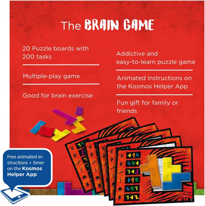Thames & Kosmos - Ubongo! Brain to Go - Level: Beginner - Unique Puzzle Game - 1 Player - Puzzle Solving Strategy Board Games for Adults & Kids, Ages 8+, 696187