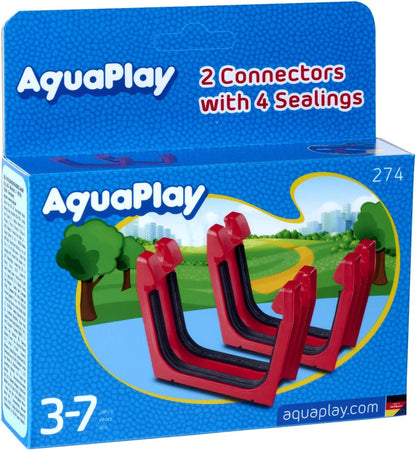 AquaPlay 8700000274 Expansion Set, 1 x Connection Clip with Seal, Waterway Accessories, red