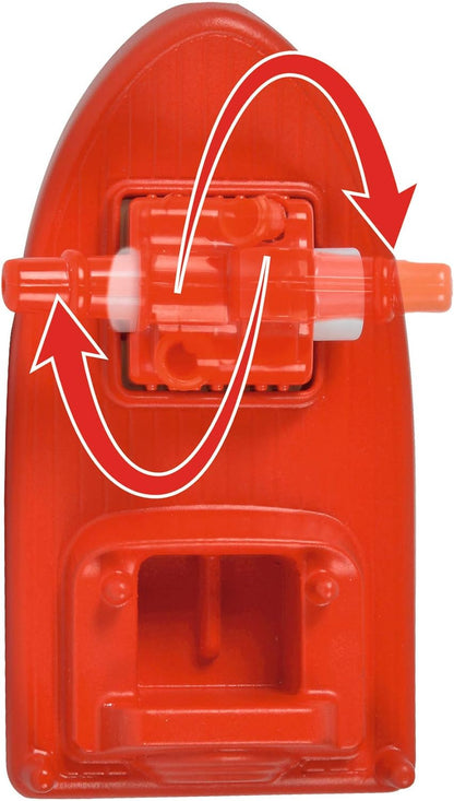 AquaPlay 8700000273 FireBoat-Accessories Waterways or for The Bathtub, fire Brigade Boat with Sven The Crocodile, Water Spray Function, for Children from 3 Years, red, S