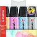 Highlighter - STABILO BOSS ORIGINAL Pastel - Pale Orange, Cloudy Blue, Frozen Fuchsia, Dusty Grey 4 count (pack of 1