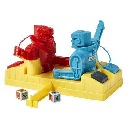 Mattel Games - Rock 'Em Sock 'Em Robots Colpisci e Blocca, Gioco da Pugilato ad Azionamento Manuale con Scontro sul Ring tra i Personaggi Red Rocker e Blue Bomber, Giocattolo per Bambini 6+ Anni