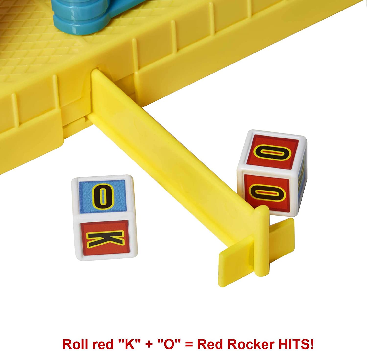 Mattel Games - Rock 'Em Sock 'Em Robots Colpisci e Blocca, Gioco da Pugilato ad Azionamento Manuale con Scontro sul Ring tra i Personaggi Red Rocker e Blue Bomber, Giocattolo per Bambini 6+ Anni