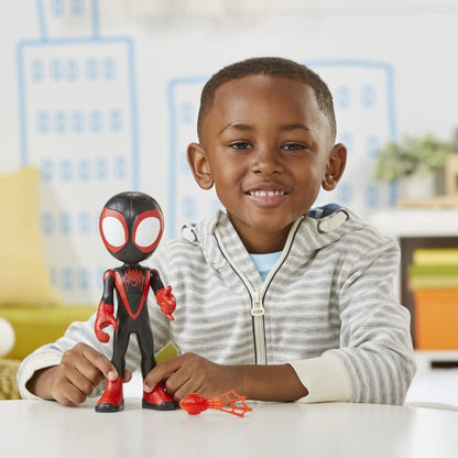 Marvel Spidey and His Amazing Friends Miles Morales Spiderman Action Figure with Web Shooter Accessory 22cm
