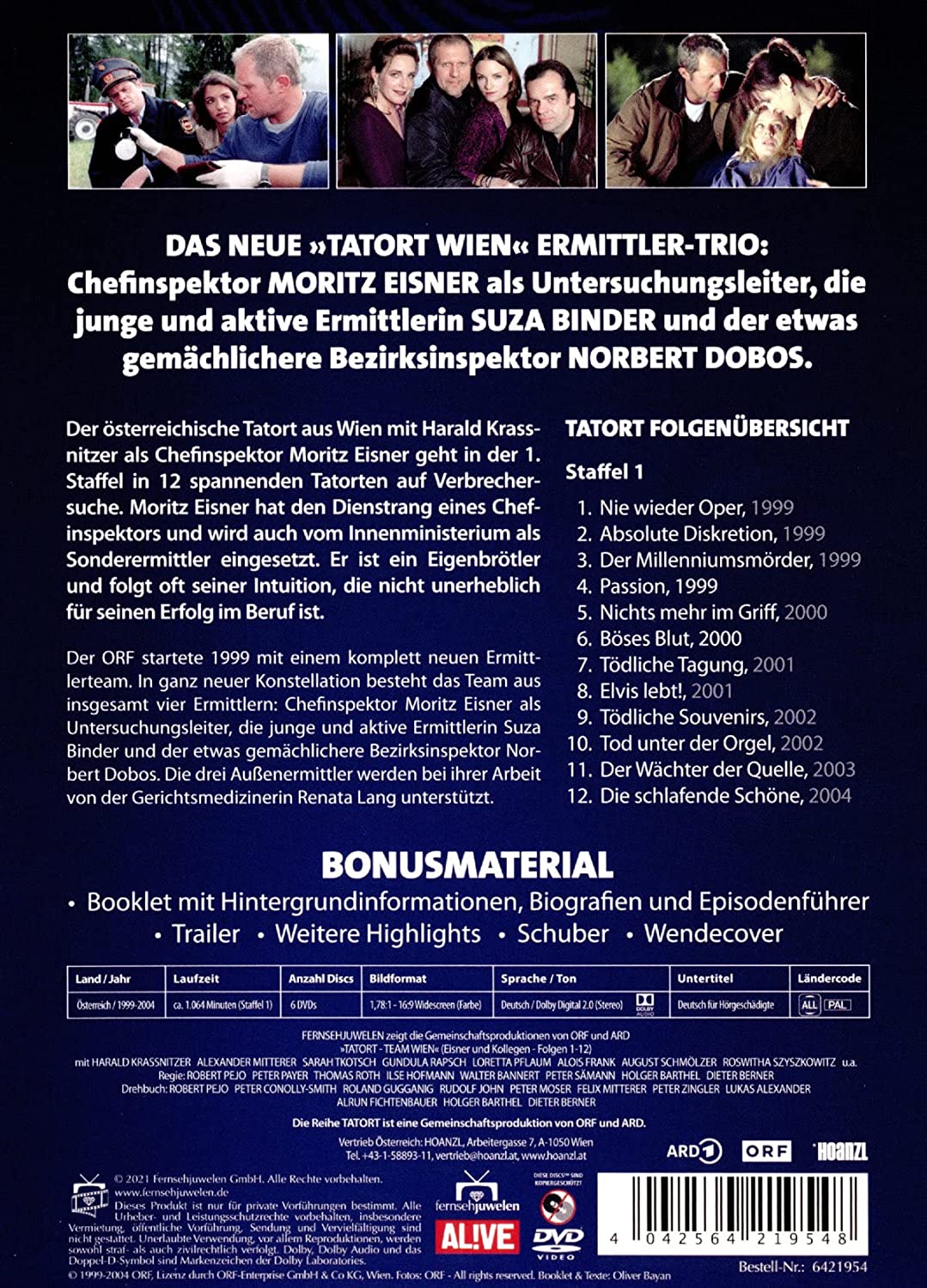Tatort Wien - Inspektor Eisner ermittelt - Staffel 1 (Folgen 1 - 12) (6 DVDs)