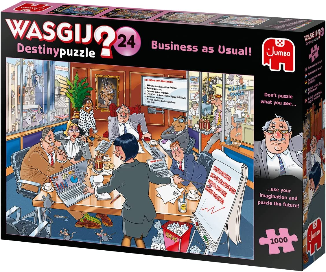 Jumbo, Wasgij, Destiny 24 Business as Usual, Puzzles for Adults, 1000 piece &, Wasgij Christmas 18 Gingerbread Showstopper, Jigsaw Puzzles for Adults, 2 x 1000piece + 18 Gingerbread Showstopper