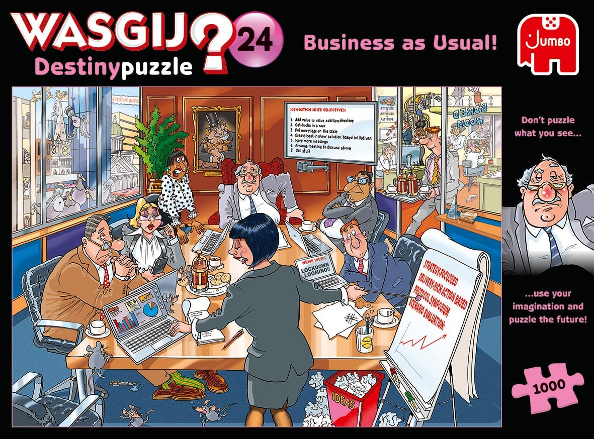 Jumbo, Wasgij, Destiny 24 Business as Usual, Puzzles for Adults, 1000 piece &, Wasgij Christmas 18 Gingerbread Showstopper, Jigsaw Puzzles for Adults, 2 x 1000piece + 18 Gingerbread Showstopper