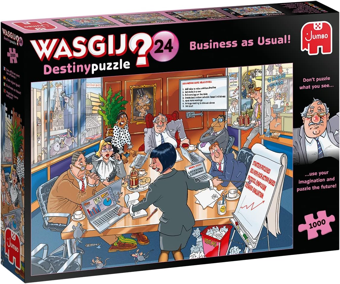 Jumbo, Wasgij, Destiny 24 Business as Usual, Puzzles for Adults, 1000 piece &, Wasgij Christmas 18 Gingerbread Showstopper, Jigsaw Puzzles for Adults, 2 x 1000piece + 18 Gingerbread Showstopper