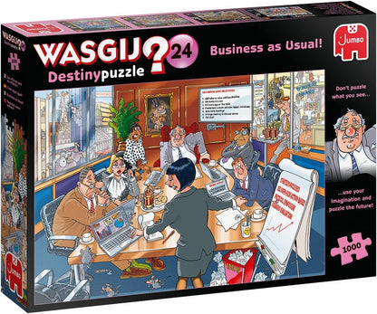 Jumbo, Wasgij, Destiny 24 Business as Usual, Puzzles for Adults, 1000 piece &, Wasgij Christmas 18 Gingerbread Showstopper, Jigsaw Puzzles for Adults, 2 x 1000piece + 18 Gingerbread Showstopper