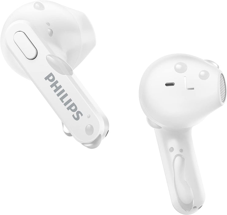 Philips Wireless Earbuds, Adults In Ear without Ear Tips, Super Slim Charging Case, Splash sweat Resistant, Bluetooth,18 Hours Play Time, Built In Mic, Slim Design, Comfortable Fit, White TAT2236WT/00
