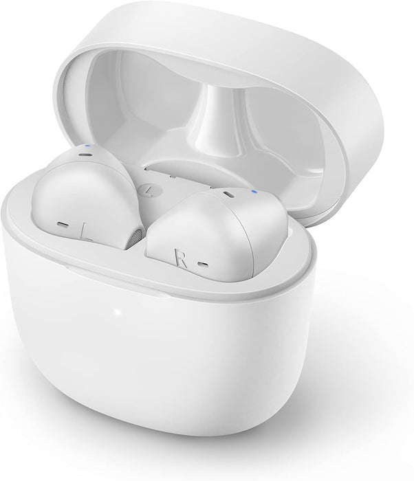 Philips Wireless Earbuds, Adults In Ear without Ear Tips, Super Slim Charging Case, Splash sweat Resistant, Bluetooth,18 Hours Play Time, Built In Mic, Slim Design, Comfortable Fit, White TAT2236WT/00