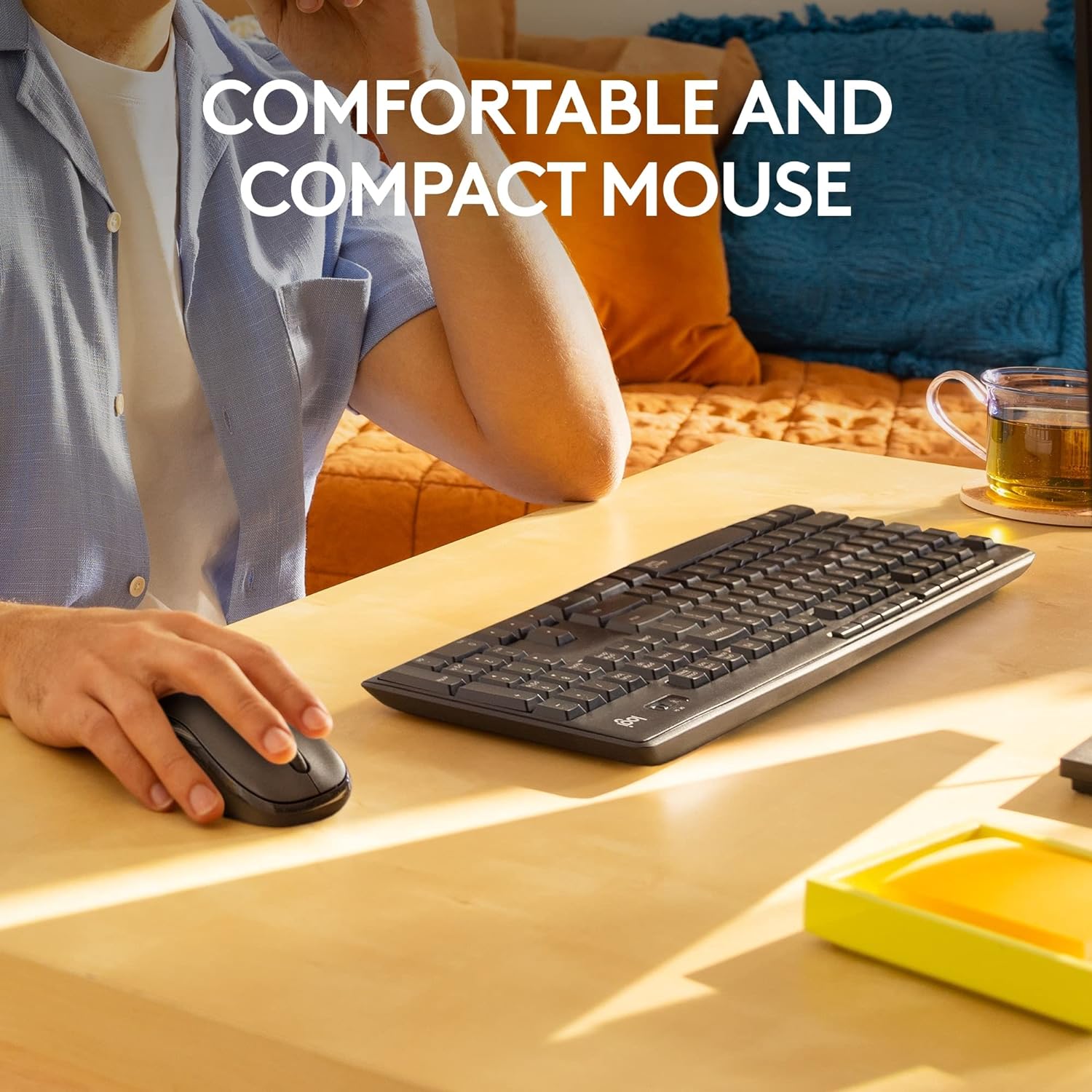 Logitech MK295 Silent Wireless Mouse & Keyboard Combo with SilentTouch Technology, Full Numpad, Advanced Optical Tracking, Lag-Free Wireless, 90% Less Noise, QWERTY UK English Layout