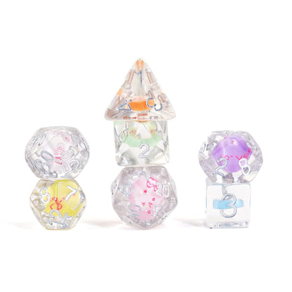 Metallic Dice Games 16mm Resin Poly DND Dice Set: Love Dice, Role Playing Game Dice for Dungeons and Dragons