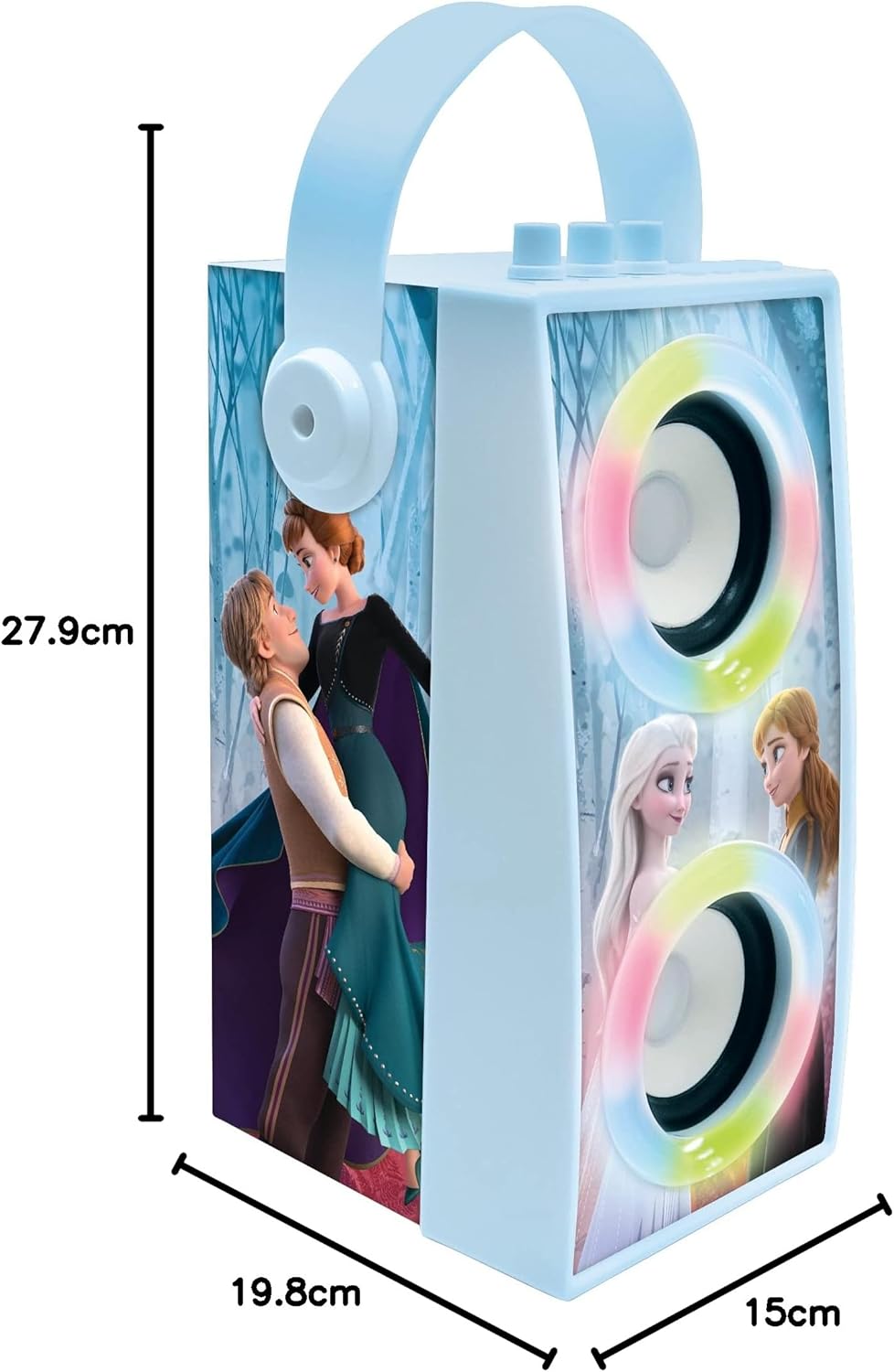 Lexibook, Frozen, Draagbare Bluetooth Lichtspreker met Microfoon, Lichteffecten, Karaoke, Draadloos, USB, SD-kaart, Oplaadbare batterij, Blauw/Paars, BTP180FZZ