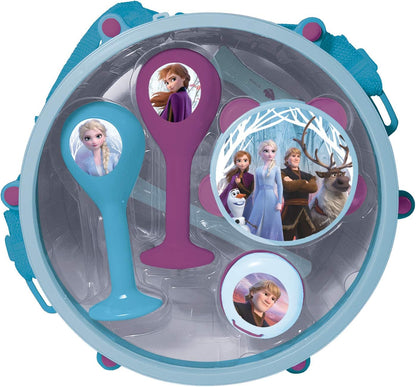 Lexibook K360FZ Disney Frozen Elsa Anna Toy, Set of 7 Music Instruments (Drum, Maracas, Castanet, Harmonica, Recorder, Trumpet, Tambourine), Convenient Game to Carry, Purple, Blue/White