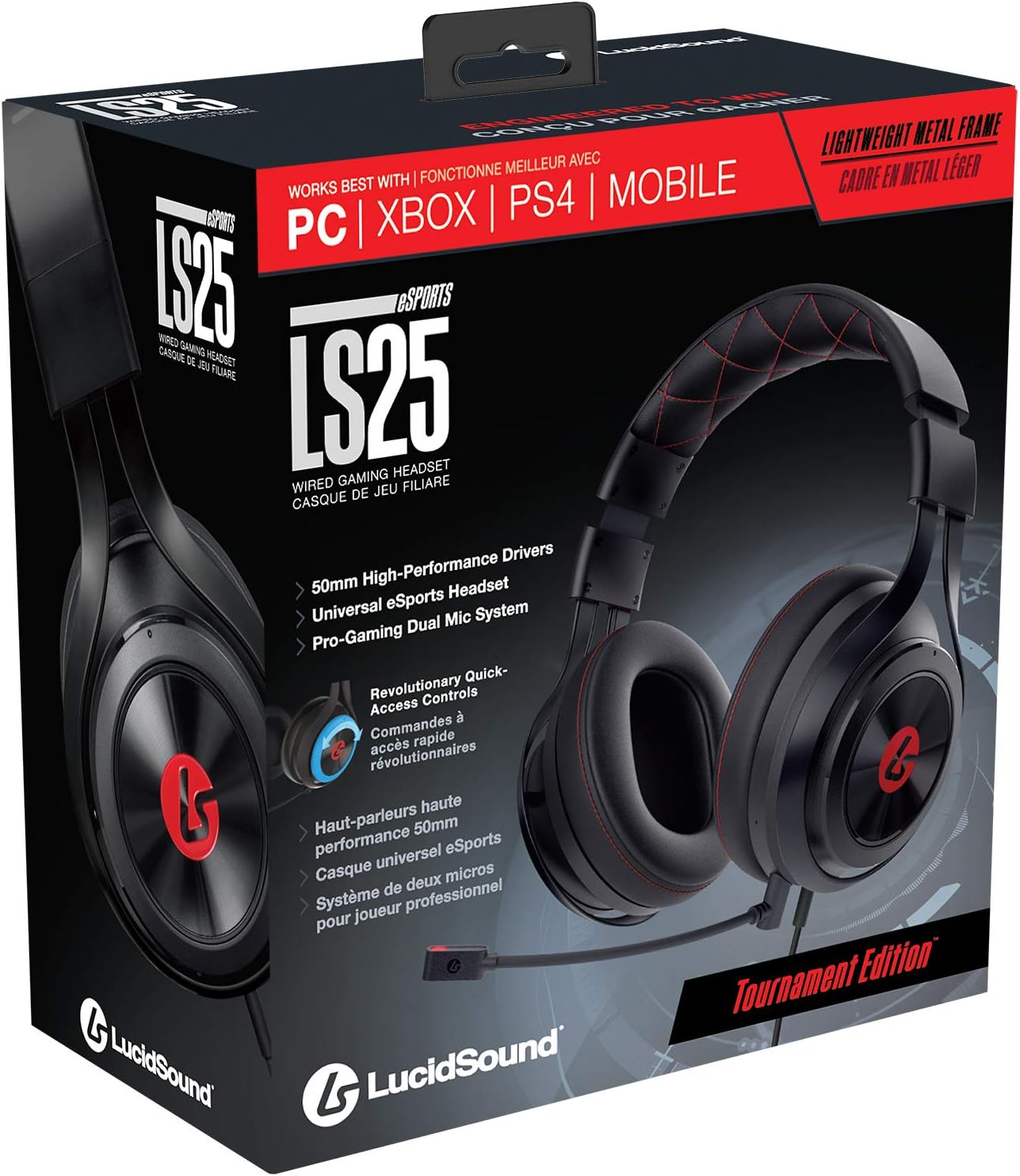 LucidSound LS25BK Wired Surround Sound Gaming Headset Officially Licensed for Xbox Series X|S, Xbox Series X, Xbox One, chat - works with with PS4, PC, Mac, Mobile, iOS, Android