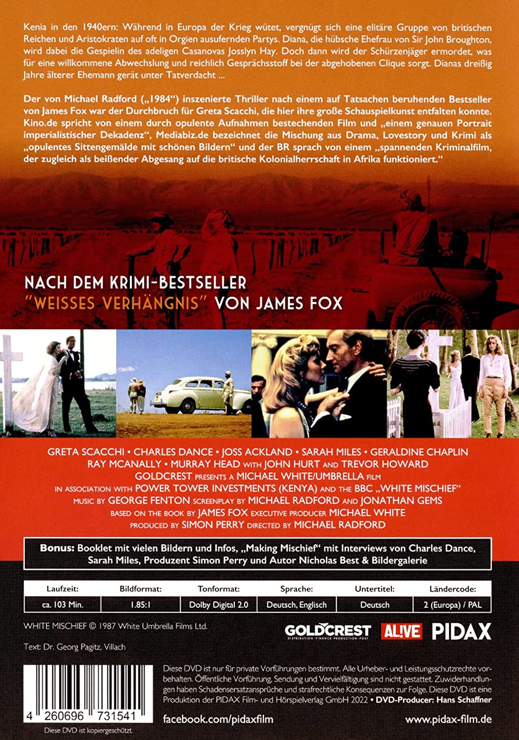 Die letzten Tage in Kenya (White Mischief) - Remastered Edition / Spannender Kolonial-Krimi mit Starbesetzung (Pidax Film-Klassiker