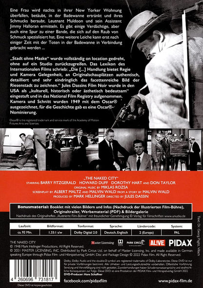 Stadt ohne Maske - Die nackte Stadt (The Naked City) / Preisgekrönter Film-Noir mit Starbesetzung (Pidax Film-Klassiker