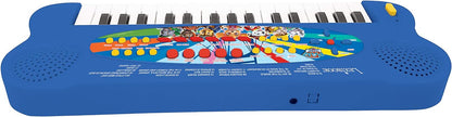 Lexibook Paw Patrol Teclado electrónico, Piano de 32 Teclas, Micrófono para Cantar, 22 Canciones de demostración, operado con batería, Azul/Rojo, Color