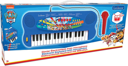 Lexibook Paw Patrol Teclado electrónico, Piano de 32 Teclas, Micrófono para Cantar, 22 Canciones de demostración, operado con batería, Azul/Rojo, Color