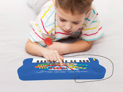 Lexibook Paw Patrol Teclado electrónico, Piano de 32 Teclas, Micrófono para Cantar, 22 Canciones de demostración, operado con batería, Azul/Rojo, Color
