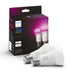 Philips Hue White and Colour Ambiance Smart Light Bulb 2 Pack 75W - 1100 Lumen  With Bluetooth. Works with Alexa, Google Assistant and Apple Homekit