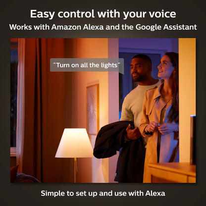 Philips Hue White and Colour Ambiance Smart Light Bulb 2 Pack 75W - 1100 Lumen  With Bluetooth. Works with Alexa, Google Assistant and Apple Homekit