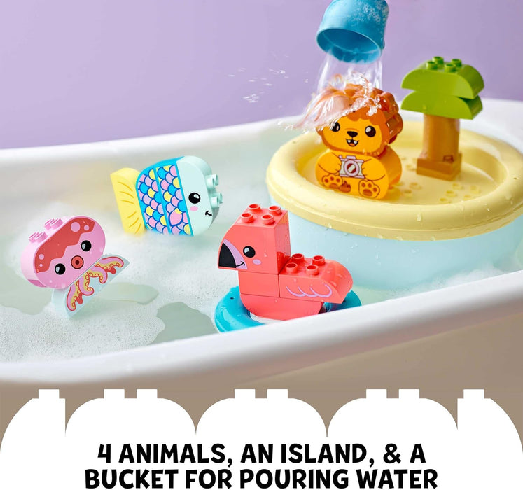 LEGO 10966 DUPLO Bath Time Fun: Floating Animal Island Bath Toy for Babies and Toddlers 1.5 plus Years Old, Baby Bathtub Water Toys, Easy to Clean