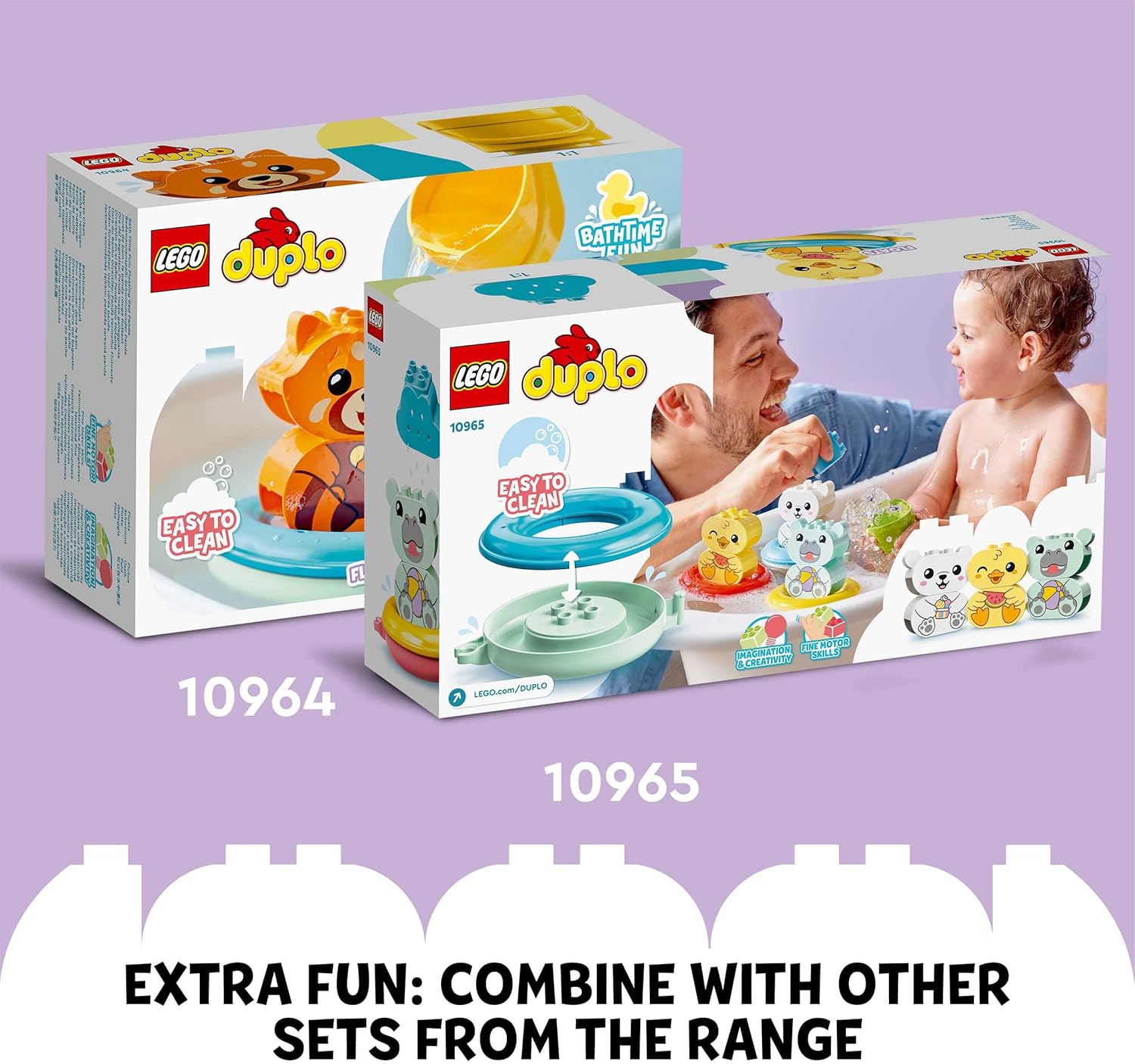LEGO 10966 DUPLO Bath Time Fun: Floating Animal Island Bath Toy for Babies and Toddlers 1.5 plus Years Old, Baby Bathtub Water Toys, Easy to Clean