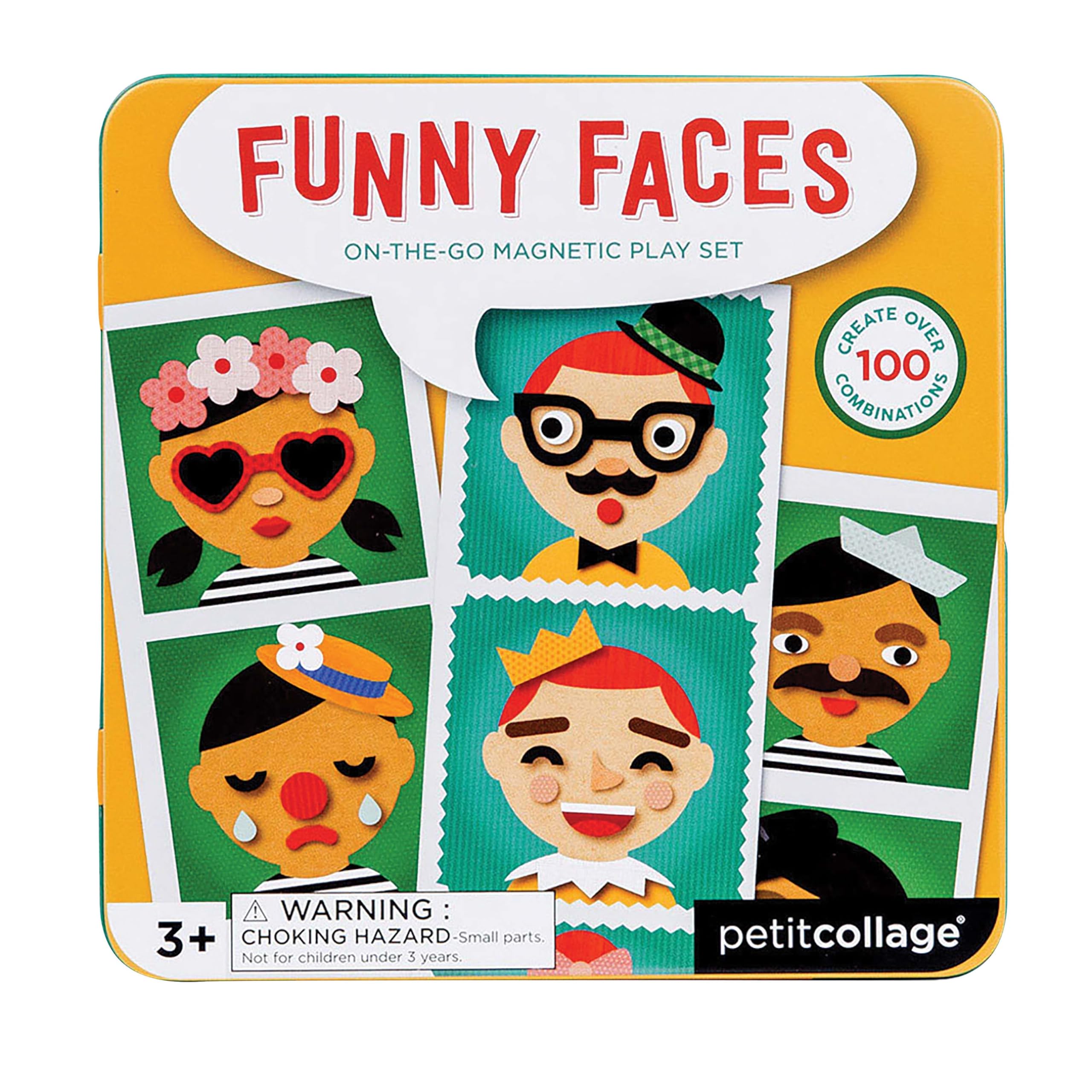 Petit Collage Funny Faces Magnetic Play Set