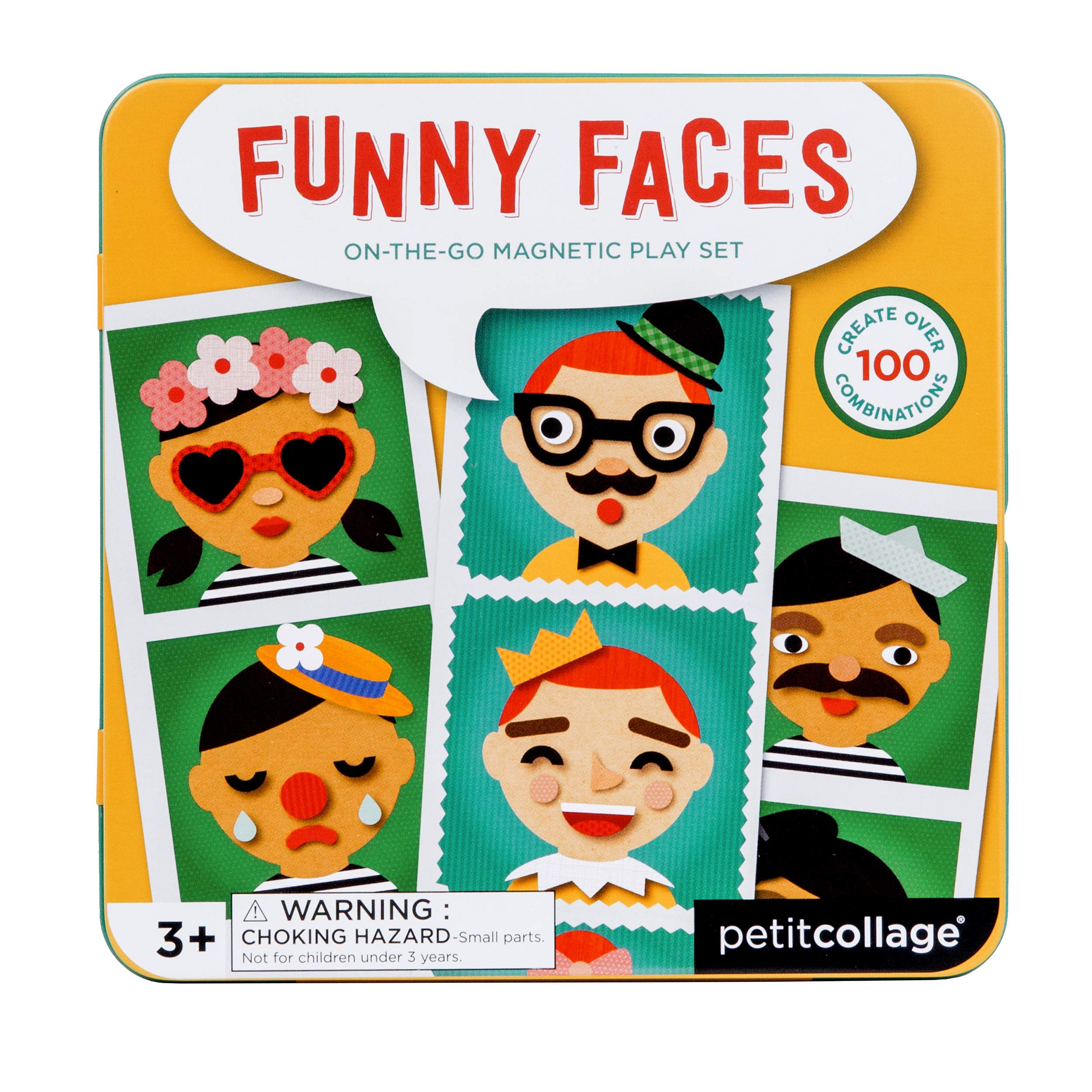 Petit Collage Funny Faces Magnetic Play Set