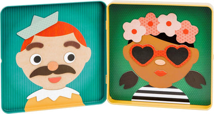 Petit Collage Funny Faces Magnetic Play Set