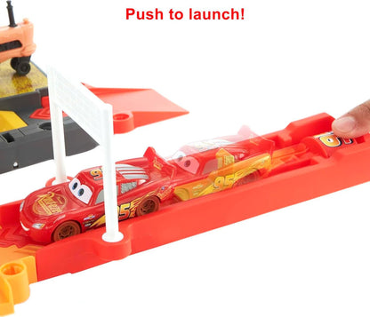 Disney and Pixar Cars Toys | Track Set and Storage | Race and Go Playset with Lightning McQueen Toy Car | 3 Configurations | Kids Gifts
