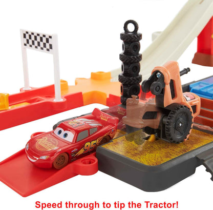 Disney and Pixar Cars Toys | Track Set and Storage | Race and Go Playset with Lightning McQueen Toy Car | 3 Configurations | Kids Gifts