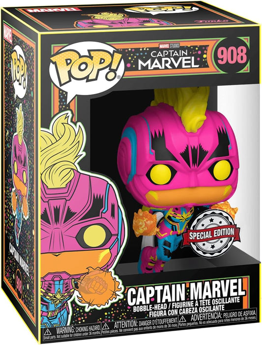 Funko POP! Marvel: Black Light - Captain Marvel 908