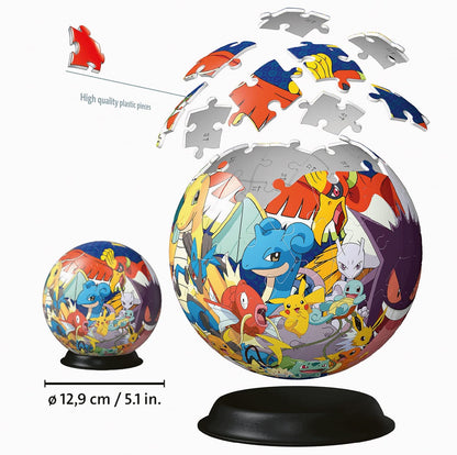 Ravensburger Pokemon 3D Jigsaw Puzzle Ball for Kids Age 6 Years Up - 72 Pieces - No Glue Required - Gifts for Boys and Girls