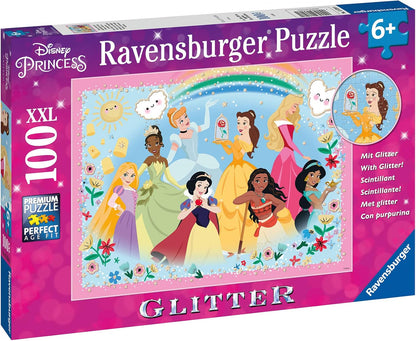 RAVENSBURGER PUZZLE 13326 Ravensburger 13326-Strong, Beautiful and Incredibly Bold-100 Pieces XXL Disney Princess Glitter Puzzle for Children from 6 Years