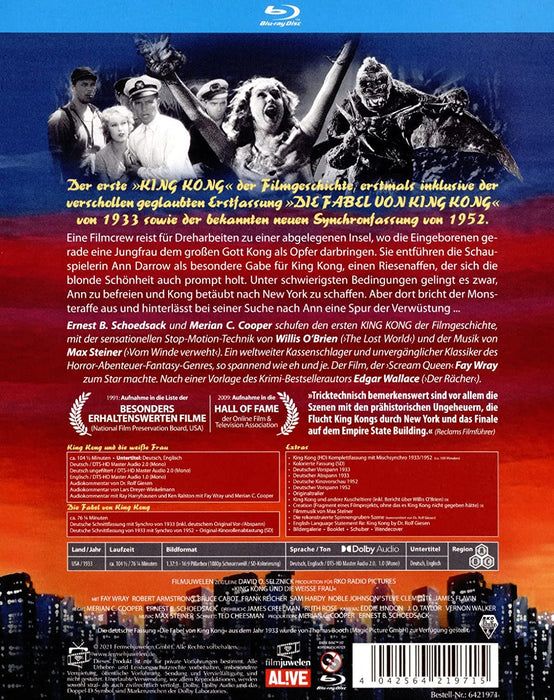 King Kong und die weiße Frau + Originalsynchro "Die Fabel von King Kong" (Filmjuwelen)