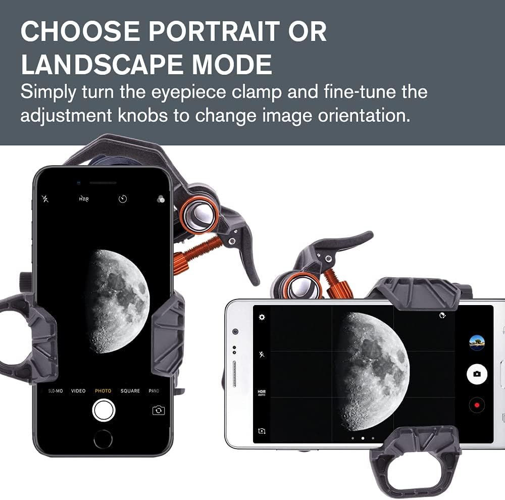 Celestron – NexYZ – 3–Axis Universal Smartphone Adapter for Telescope – Digiscoping Smartphone Adapter – Capture Images and Video Through Your Telescope or Spotting Scope