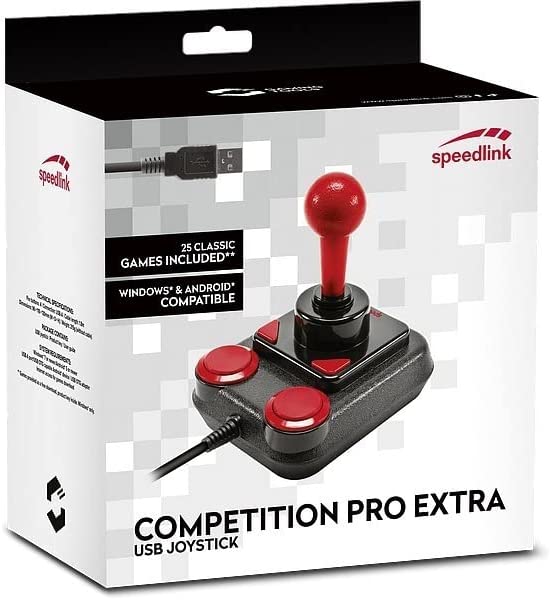 SPEEDLINK SL-650212-BKRD Competition PRO EXTRA USB Joystick - Anniversary Edition, Retro-Arcade-Stick, schwarz-rot