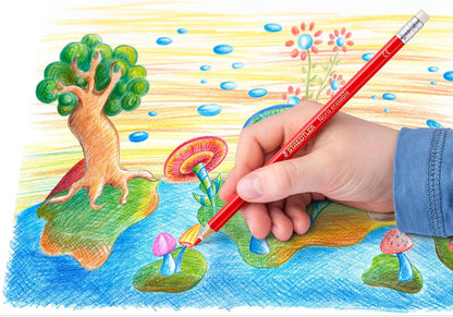 STAEDTLER 144 50NC24 Noris Club Erasable Colouring Pencils - Assorted Colours, Pack of 24