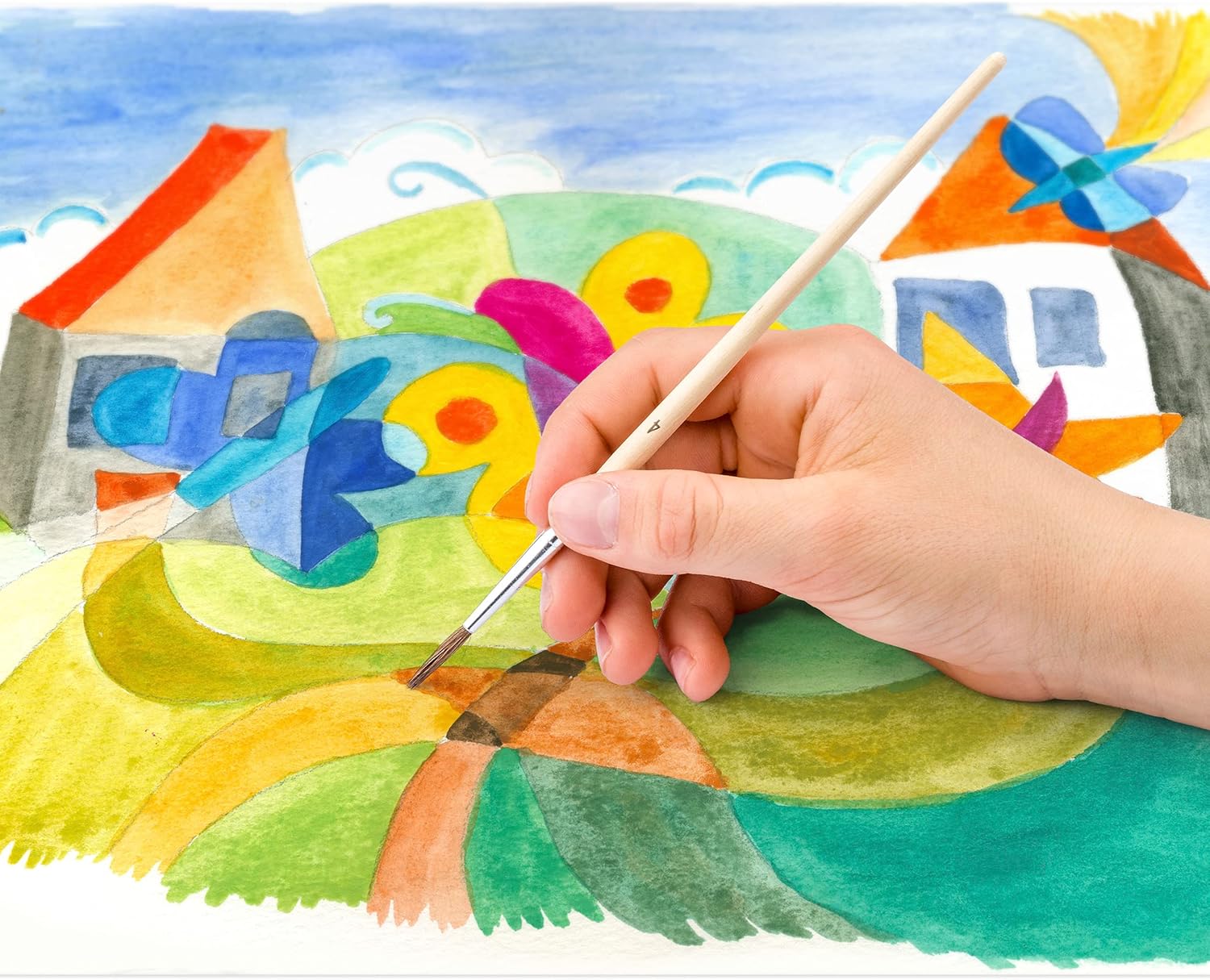 STAEDTLER 888 NC12 Noris Watercolour Paints - 12 Assorted Colours (Pack of 1 with Paint Brush & Opaque Paint
