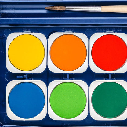 STAEDTLER 888 NC12 Noris Watercolour Paints - 12 Assorted Colours (Pack of 1 with Paint Brush & Opaque Paint